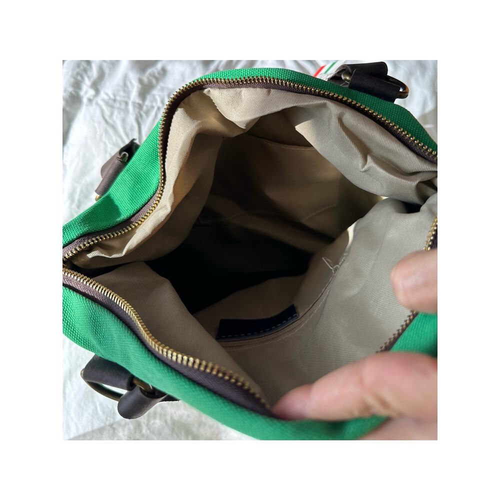 Italian Pavilion Green Vintage Prodotto Artigianle Crossbody Canvas Bag, BNWT - Picture 8 of 9